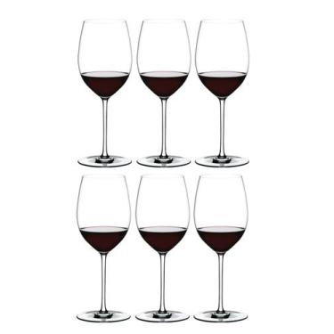Imagem de Kit 6 Taças Vinho Riedel Fatto a Mano Merlot Haste Colorida, Branco