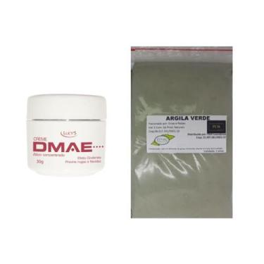 Imagem de Argila Pura Verde 500g e Creme Anti Rugas e Flacidez DMAE - Lucy's e P