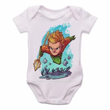 Imagem de body nenê criança roupa bebê Aquaman - Empório Dutra, G   ( 4-8 Meses 