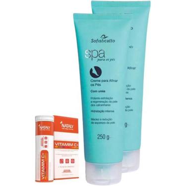 Imagem de Kit Com 2 - Creme para Afinar os Pés com Uréia Spa 250g + 1 Vitamim C+