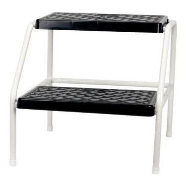 Imagem de Escada Auxiliar 2 Degraus Metálica Estética Maca Branca - HATTEN
