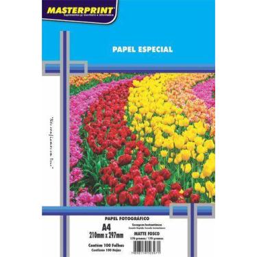 Imagem de Papel Fotográfico Masterprint A4 170g Matte - Pt C/ 100 Fls