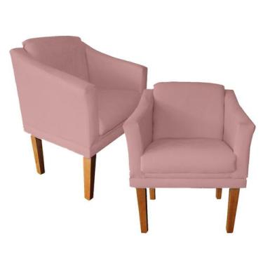 Imagem de Kit 2 Cadeiras Estofadas Gran Fael Para Recepção Empresa - Suede - Sv 