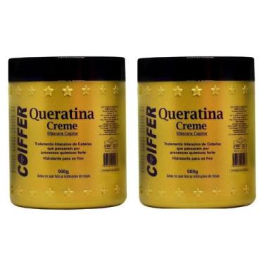 Imagem de Kit Com 2 Queratina Creme Coiffer 500g Original Mascara De Hidratação