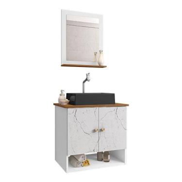 Imagem de Gabinete Banheiro Deli Cuba Torino Prt Torneira DL08 Val ABS