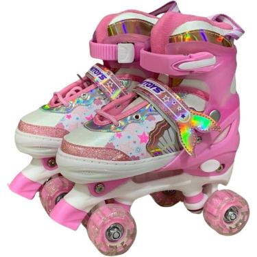 Imagem de Patins Infantil 4 Rodas Sereia Com Led 34 ao 37 Unitoys 2650