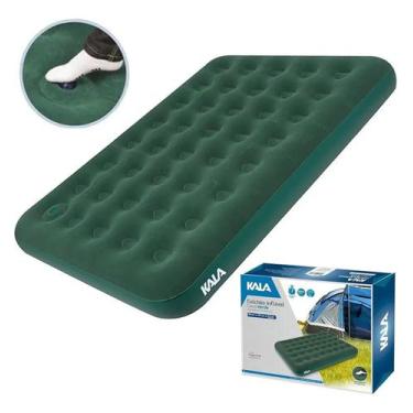 Imagem de Colchão Inflável De Casal Com Bomba Acoplada Camping Pesca - kala