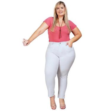 Imagem de Calça Feminina Capri Plus Razon Jeans, 50, Branco