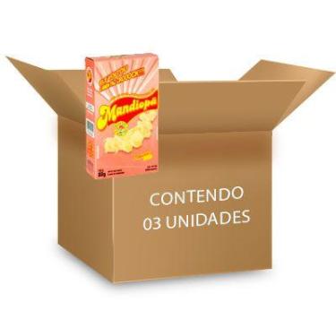 Imagem de Mandiopã sabor Camarão Zero Glúten contendo 3 caixas de 80g cada