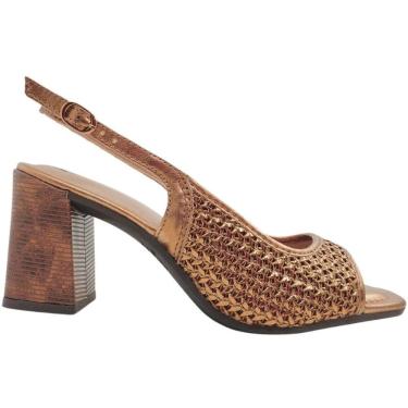 Imagem de Sandália Feminina Peep Toe Casual Dia a Dia Passeio Trabalho Salto Médio Conforto Tanara T8662