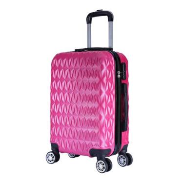Imagem de Mala de Viagem Média Ac74 65x42x26 Em Abs C/ Rodinhas 360º Rosa Ouro -