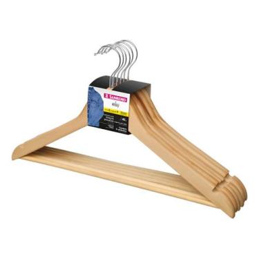 Imagem de Cabides Sanremo Easy Roupas Pesadas Kit 6 Un Minimalista Dec, Madeira