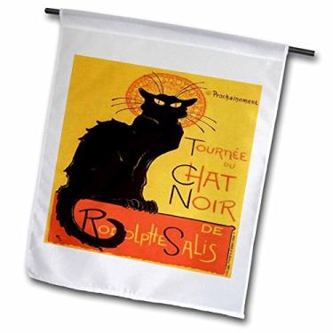 Imagem de 3dRose fl_46907_1 Le Chat Noir Publicidade/Art Nouveau/Gato Preto/Cat/Chat Noir/Bandeira de jardim Le Chat / 30 x 45 cm