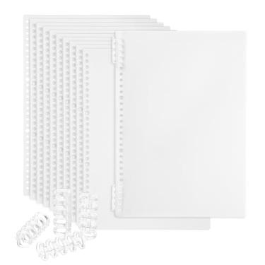Imagem de PATIKIL Pacote com 12 capas de encadernação, A4 (11,8 x 8,5 polegadas) 22 Mil capas de caderno de plástico com pente de encadernação para apresentação de relatório de livro, branco
