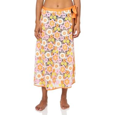 Imagem de Ramy Brook Saia feminina Emmy de crochê com laço lateral, Citrino Combo Daisy Crochet, PP