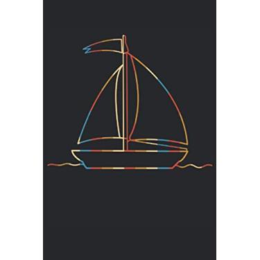 Imagem de One Line Art Line Art Sailboat Sailing Ship Captain Sailing Boat Oder: Calendar - Funny Line Art Sailboat Sailor Design, Retro Gift Idea - A5 (6x9) - ... Journal, Note, Book, To-do List, Birthday