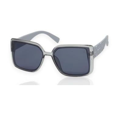 Imagem de Óculos de Sol Feminino Polo London Club, Design Oversized lente em Policarbonato com Proteção UV400 em - Kit contém Case Couro ECO (Cinza)