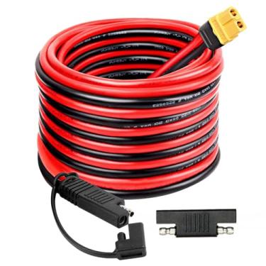 Imagem de MOOKEERF Cabo de extensão conector SAE para XT60 de 10 AWG, cabo XT60 fêmea para SAE com adaptador reverso de polaridade SAE para gerador solar de painel solar de estação de energia portátil