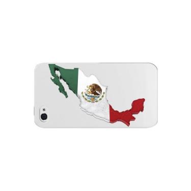 Imagem de Cellet Capa com bandeira do México com mapa Proguard para Apple iPhone 4/4s - Branca