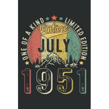 Imagem de Vintage July 1951 Retro 70Th Birthday 70 Years for Men Women Meme: FLOWER JOURNAL: 6" x 9", 110 Pages, Lined Writing Notebook, White Lined Paper, ... Memos, Meetings, ... Artists, and Students.