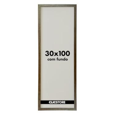 Imagem de Moldura Quadro 30x100 cm p/Quebra Cabeça Grow Puzzle 1500 peças Panorâmico sem Vidro Decoração Parede Sala Escritório (Tabaco)