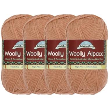Imagem de JubileeYarn Fio de lã de alpaca - 50 g/novelo fino de lã de merino de alpaca australiana - Beaut - 4 novelos