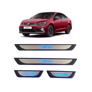 Imagem de Soleira de Porta Virtus Aço Inox iluminada com Led Azul - KX3