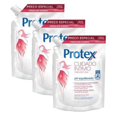 Imagem de Kit Refil Sabonete Íntimo Líquido Protex Delicate Care 140ml com 3 uni