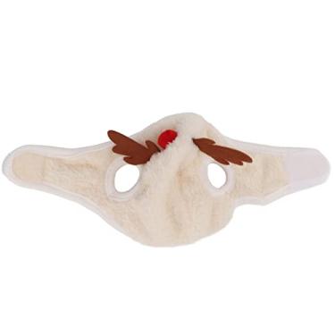 Imagem de Cocar de Natal para animais de estimação, chapéu de inverno para cães de pelúcia + fita elástica ajustável de poliéster de inverno para festa festiva(L,)