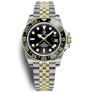 Imagem de Relógio masculino Pagani Design GMT relógios de pulso automáticos 40 mm data 100 m à prova d'água aço inoxidável vidro safira vidro mecânico PD-1662, Ouro amarelo 5, lazer, moda, viagens. Piloto,