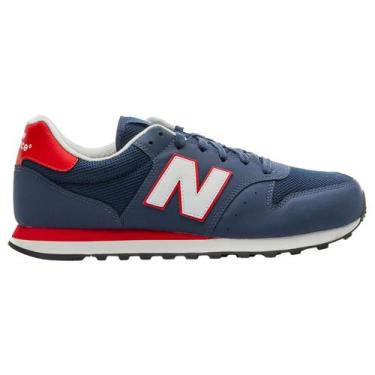 Imagem de Tênis New Balance 500 V2 Masculino Original, 43, Marinho, Vermelho, Ma