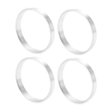 Imagem de INFINAUTO Anéis centralizados no cubo da roda do carro OD 69,1 mm para ID 65,1 mm eixo central de rodas amortecedores Hubrings liga de alumínio tom prata durável