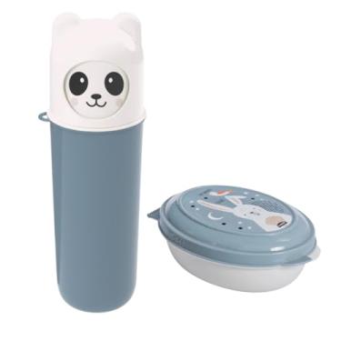 Imagem de Kit Porta Escova Dental Case Estojo Ludico + Saboneteira Infantil Escola Viagem (Menino)
