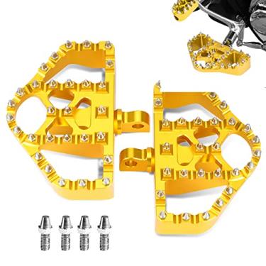 Imagem de Apoio para pés Goldfire 360° Roating MX Chopper Bobber Style Pé Frontal Apoio para Pés Pés Serve para Harley Electra Glide Softail Dyna Chopper Sportster 883 (Dourado)