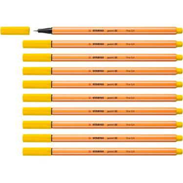 Imagem de Fineliner – Ponta Stabilo 88 – Pacote com 10 – Amarelo limão