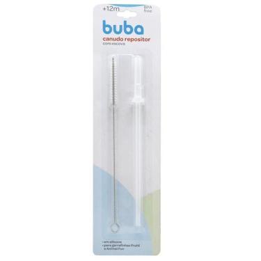 Imagem de Canudo Repositor Com Escova Refil em Silicone Bebê Infantil Garrafinha