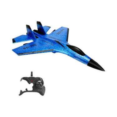 Imagem de Avião RC Infantil com Luzes LED - Planador de Espuma 24g - Controle Re