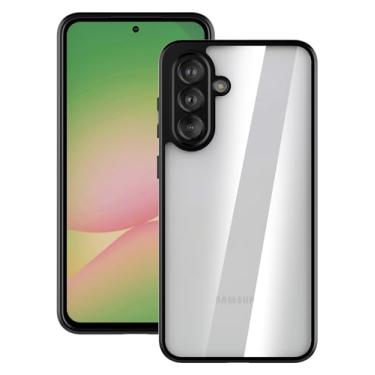 Imagem de Foluu Capa transparente para Samsung Galaxy A56 5G, parte traseira rígida de policarbonato e amortecedor de TPU macio [não amarela] capa protetora à prova de choque fina para Galaxy A56 5G 2025 (preto
