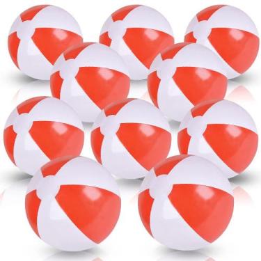 Imagem de Bolas de Praia ArtCreativity 25cm (Vermelho e Branco) - Para Crianças 