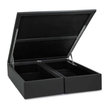 Imagem de Base Para Cama Box Casal Pérola com Baú Cinza - Ortobom