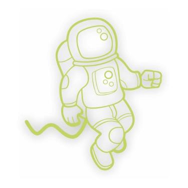 Imagem de Adesivo Brilha No Escuro Neon Astronauta 60 Cm X 66,7 Cm