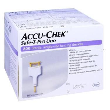 Imagem de Accu-Chek Safe-T-Pro Uno com 200 LAncetas esterilizadas - Accu Chek