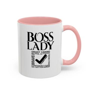 Imagem de Caneca de café Boss Lady Accent - Presente empoderador para mulheres, motivacional, decoração de escritório, aniversário, inspirador