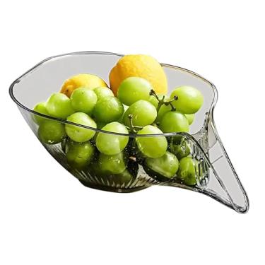 Imagem de Escorredor de Legumes, Escorredor deMacarrao,Recipiente para Lavar frutas, Cesta de Drenagem Multifuncional (Fume). BELLA GRACE