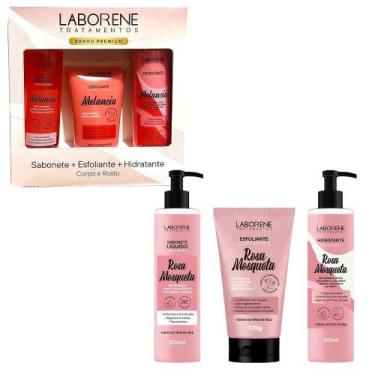 Imagem de Kit Sabonete, Esfoliante e Hidratante Rosa Mosqueta Corpo E Rosto Labo