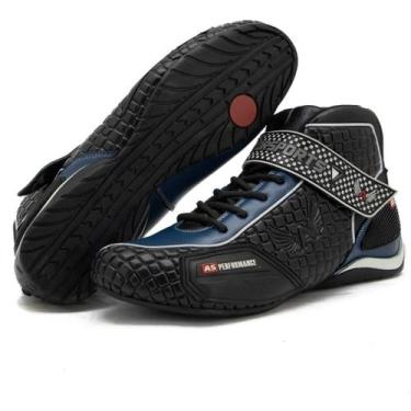 Imagem de Sapatilha Kart Profissional Couro Legitimo Atron Shoes Race, Azul, 38