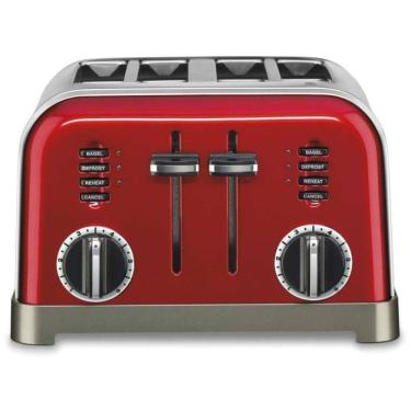 Imagem de Torradeira de 4 Fatias, Aço Inoxidável, 1800W, 110v, CUISINART CPT 180MRP1, Vermelho