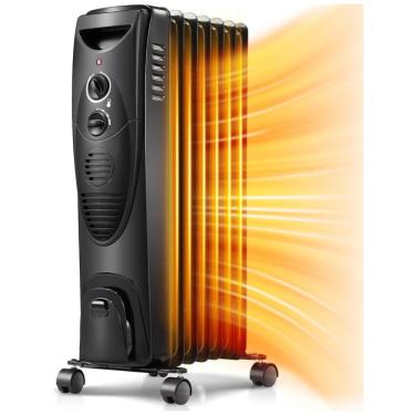 Imagem de Aquecedor Elétrico a Óleo, 3 Modos de Configurações, 1500W, 110v, KISMILE Y5327, Preto