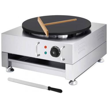 Imagem de Máquina de Crepe Elétrica antiaderente de Aço inoxidável, 1650W, 110v, KOUWO, Prateado