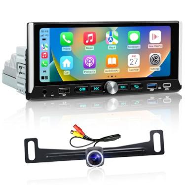 Imagem de Estéreo automotivo com tela sensível ao toque de 16,9 polegadas - Android 2 GB + 64 GB tipo C e USB Single Din com fio/sem fio, Android Auto, navegação GPS HD 1080p, chamadas sem mãos, WiFi, link
